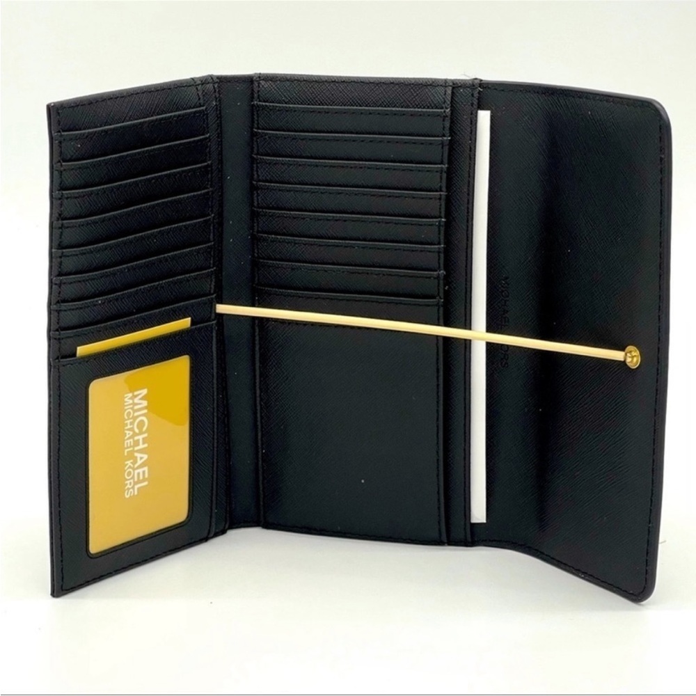 Michael Kors Trifold Wallet Black Leather - Picture 5 of 8